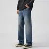 2026 Nueva Marca de Moda de Calle Jeans Lavados Desgastados para Hombre, Estilo Americano Workwear Corte Limpio Holgado Recto