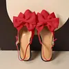 2026 Nuevo Estilo Zapatos de Mujer Planos de Moda sin Cordones, Punta Puntiaguda, Lazo, Boca Baja, Versátiles, Sandalias