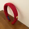 Diadema de Terciopelo con Pedrería Retro para Otoño e Invierno para Mujer, Diadema Roja Elegante Versátil para Año Nuevo, Accesorio para el Cabello de Nicho de Lujo Ligero