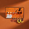 Pendientes de Halloween de gran venta con combinación de dibujos animados, divertidos pendientes con diseño de cabeza de calabaza, fantasma y murciélago.