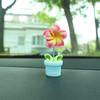 Maceta creativa de huevo con flores, adornos para coche con flores, decoraciones de escritorio con flores bonitas, adornos pequeños de resina para la consola central del coche