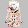 Nuevo abrigo de trench para mujer 2023 invierno engrosado imitación cordero estilo europeo y americano árbol de Navidad venta caliente transfronteriza con capucha al por mayor