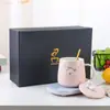 Taza Cerámica Calentadora Automática de Temperatura Controlada 55 Grados para Parejas, Boda, Día de la Mujer Regalo Práctico, Recuerdo, Publicidad