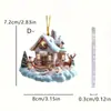 Colgante Decorativo de Casa de Nieve Navideña de Acrílico Transfronterizo Colgante Plano de Acrílico 2D Nuevo Micro Paisaje Casa de Nieve