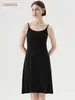CANVAUS Color Sólido Tirante de Rocío Almohadilla para el Pecho Vestido de Tirantes para Mujer Verano Cuello Redondo Sexy Cómodo Agradable a la Piel Ropa de Casa para Dormir