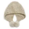 Gato Hermano Estilo Coreano Otoño e Invierno Cálido Gorro Tejido para Niños con Pompón Grande Lindo para Niños y Niñas, Sencillo Gorro de Lana para Proteger Orejas para Bebés