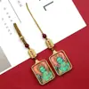 Colgante para Teléfono Pequeño Thangka Estilo Tíbet, Cinco Ancianos Dios Amarillo de la Riqueza Zhaliram Llavero para Teléfono Colgante para Bolso