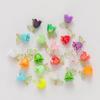Acessórios para joias DIY de 1,5 cm, lírio perolado, orquídea colorida, folhas tridimensionais, flor, pulseira, chaveiro, pingente de colar