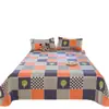 Sábana de tela gruesa a cuadros a rayas, juego de tres piezas para dormitorio de estudiantes, individual o doble, funda de almohada de tela gruesa vieja
