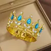 Tiara Redonda de Aleación Barroca Transfronteriza Europea Corona de Cumpleaños de Celebridad de Internet Corona de Ceremonia para Adulto de 18 Años Reina