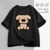 Camiseta feminina branca de manga curta, nova roupa feminina de corte solto, top moderno chique de verão, camiseta feminina de nicho com gola redonda