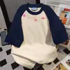 Camiseta de Manga Curta com Estampa de Desenho Verão 2026, Estilo Casual Preguiçoso, Design Color-Block, Peça Versátil