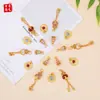 Colgante de Calabaza Hueca Esmaltada Chapado en Oro que Conserva el Color para Pulsera o Collar DIY Accesorios de Joyería Colgante Pequeño Tejido con Hilo Rojo