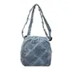 Bolso Pequeño de Moda, Nuevo Estilo de Verano, Bolso Cruzado de Mezclilla Lavada, Bolso de Mano Redondo para Niñas, Bolso de Hombro Versátil Casual