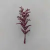 Folhas artificiais de planta cor de vinho, folhas artificiais vermelhas secas para decoração de casa, enchimento para vaso cilíndrico