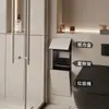 Nicho de lixeira de aço inoxidável embutido para banheiro, suporte para toalha de papel e escova sanitária, armário de armazenamento de metal
