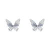 Novos Brincos Borboleta Azul, Brincos de Cristal Doces e Frescos, Presilhas de Orelha Estilo Floresta Disco Espiral, Brincos Não Perfurados para Mulheres