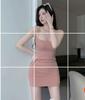 Vestido de tirantes estilo coreano de verano para mujer, ajustado, adelgazante, sexy, con bolso en el brazo, falda elegante, vestido de tirantes multicolor 8822