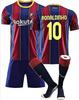 Camiseta del Barcelona 20-21 No. 10 Ronaldinho Local y Visitante No. 10 Messi Ropa de Fútbol para Adultos Niños Traje Calcetines para Niños