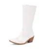 Botas de cavaleiro botas novas 32 botas de salto alto grossas altas 48 botas martin botas femininas couro envernizado bico fino comércio exterior 2024 preto