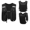 Mochila para Correr de Noche con Tiras Reflectantes, Mochila Pequeña Casual para Ciclismo y Running, Chaleco de Running Transpirable Impermeable, Mochila para Botella de Agua y Teléfono Móvil