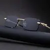 Nuevas Gafas de Sol Sin Marco 2026 para Hombres y Mujeres, Gafas de Sol de Moda Transfronterizas Europeas y Americanas Incrustadas con Diamantes, Gafas de Alta Gama con Protección Solar