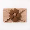 Nova Faixa de Cabeça Jacquard de Cor Pura Europeia e Americana para Bebê, Lenço de Cabeça Infantil Flor de Cinco Pétalas Fofa, Acessórios Finos e Macios para Cabelo de Bebê