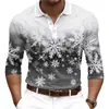 Camisa de botones estampada de nuevo estilo transfronteriza, polo casual de manga larga con estampado digital para hombre