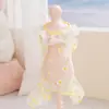 Roupas para Pets Primavera/Verão 2026: Conjunto Respirável de Quatro Pernas com Acabamento de Renda Fina Antiderramamento para Filhotes e Cachorros