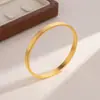 Pulseira Anel Liso Banhada a Ouro Antigo para Mulheres, Pulseira Quadrada Simples e Versátil, Pulseira Fechada Elegante e da Moda