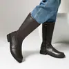 Nuevas botas de cuero de caña alta para hombre de otoño e invierno, botas de cuero estilo comercio exterior, botas de jinete, zapatos de hombre