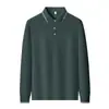 Camisa Polo Jin An de Manga Larga con Cuello de Solapa Unisex Corporativa Ligera para Negocios y Viajes Diarios Versátil Cultural