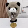 Gorro de Peluche de Panda Lindo para Padre e Hijo Otoño e Invierno Engrosado y Cálido para Circunferencia de Cabeza Grande Gorro Pulóver con Orejas de Imitación de Piel de Zorro Protección Auditiva