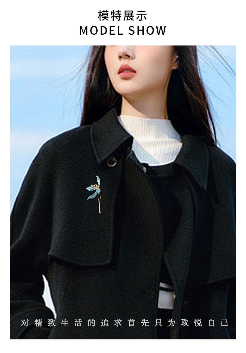 新款国风时尚优雅莲花胸针小众设计简约百搭花朵别针