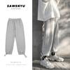Pantalones deportivos japoneses de otoño para hombre, estilo coreano, holgados, de color liso, informales, de marca de moda para jóvenes.