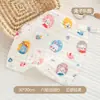 Babetes de algodão puro de seis camadas para bebês, toalhas quadradas de alta densidade classe A para bebês, lenços de gaze, toalhas pequenas absorventes com desenhos para crianças