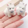Accesorios de Resina de Perro Animal 3D Afelpado Llavero de Dibujos Animados Colgante de Joyería Hecha a Mano Venta Caliente Transfronteriza