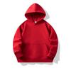 Sudadera con capucha de rizo para niños de Primavera y Otoño con bolsillo de parche para estudiantes de primaria y jardín de infantes, top de color liso, uniforme de clase personalizado con impresión de logotipo