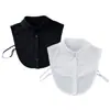 Camisa Exquisita de Seda Leite com Recortes e Gola Falsa Feminina, Gola Falsa Elegante Solúvel em Água, Fornecimento Direto de Fabricantes Transfronteiriços