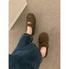 Gentle Fairy Wind Round Head Shoes Feminino Outono e Inverno Outerwear Flat-solo Mulheres Grávidas Quente Bean Cotton Shoes