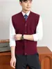 Colete Cardigan Masculino Yingao Estilo Old Money Engrossado Outono Inverno Novo Quente Camada Base de Negócios para Meia-Idade