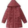 Chaqueta de Algodón Acolchada de Invierno para Mujer, Nueva Moda de Longitud Media Ajustada con Capucha, Acabado Suave de Gama Alta, Abrigo de Algodón Engrosado