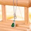 Colar Simples da Moda Estilo Yang Mi Prata S925 Incrustado com Pingente de Cabaça de Jade Luxo Acessível Estilo Elegante Versátil para Senhoras