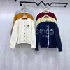 Cardigan de Punto Suave y Sedoso con Encaje Empalmado, Estilo Suave, Nuevo Estilo Otoño e Invierno Francés, Suéter Dulce Elegante con Cuello Redondo para Mujer