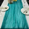 Amazon estilo americano plissado gaze mesa runner país casamento festa decoração mesa feriado mesa pastoral zhuo toalha