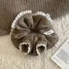 Diadema de Punto de Lana Sintética Gris de Gama Alta para Mujer, Elegante Accesorio para Moño