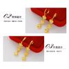 Pendientes de corazón chapados en oro de imitación de latón, venta al por mayor, para mujer, con forma de corazón de melocotón, joyería con temperamento de oro arena de Vietnam.