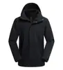 Chaqueta Tres en Uno de Bloques de Color para Otoño e Invierno con Forro de Polar para Hombre, Resistente al Viento, Impermeable, Abrigo Cálido para Exteriores con Personalización de Bordado