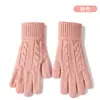 Guantes Estilo Transfronterizo de Amazon para Mujer Otoño Invierno Cálidos de Cinco Dedos Tejidos de Lana Engrosados Protección contra el Frío Ciclismo al Aire Libre Pantalla Táctil