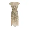 Un Vestido Tejido de Calidad de Amazon, Vestido Estilo Película Vintage Europeo y Americano de los Años 1920, Vestido Bordado